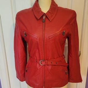 Red 100% leather jacket
